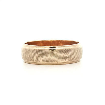Mens 6mm Florentine Step Edge Wedding Band 14k