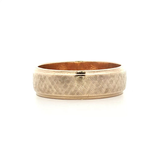 Mens 6mm Florentine Step Edge Wedding Band 14k