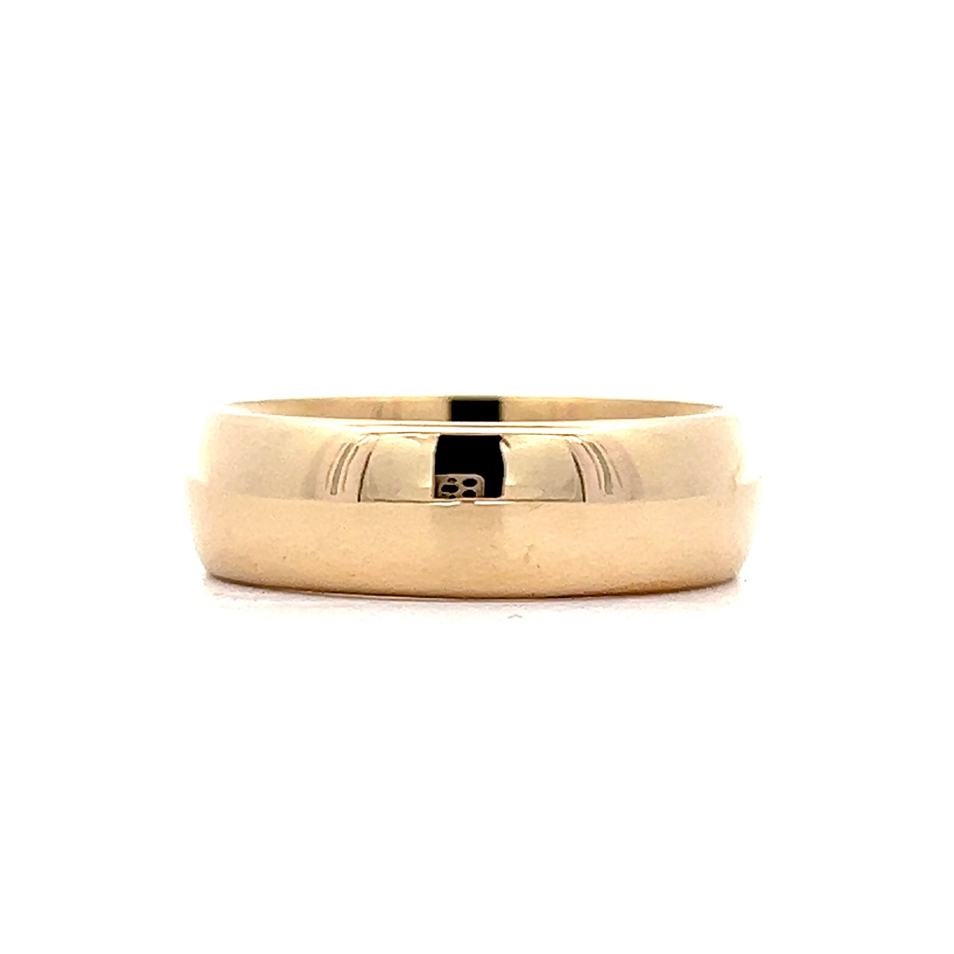 Mens 6mm Half Round Comfort Wedding Band in 14k