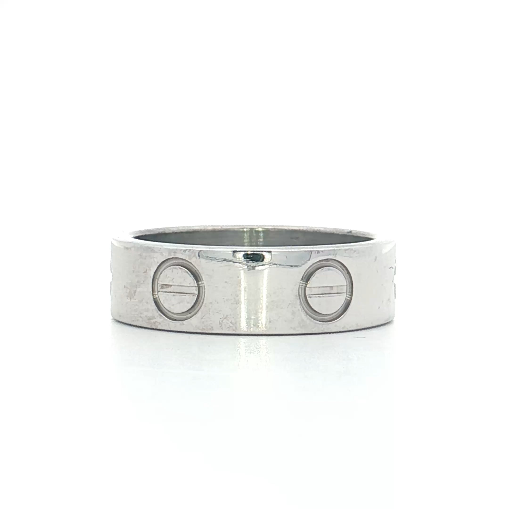 Cartier Love リング 18K WG Cartier Love Ring in 18k White Gold – Filigree Jewelers