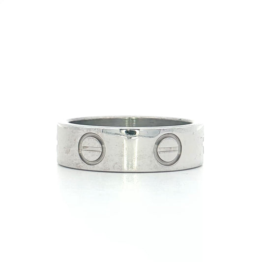 Mens Cartier Love Ring in 18k White Gold