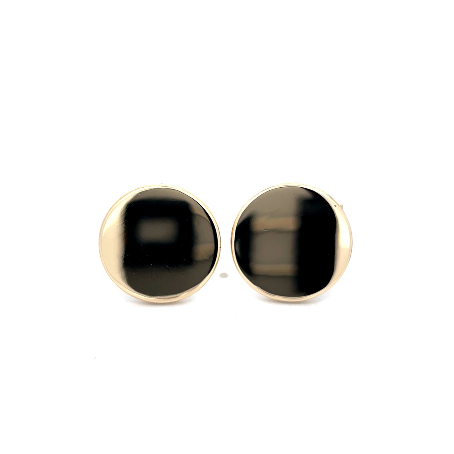 Mens Circular Cufflinks in 14k Yellow Gold