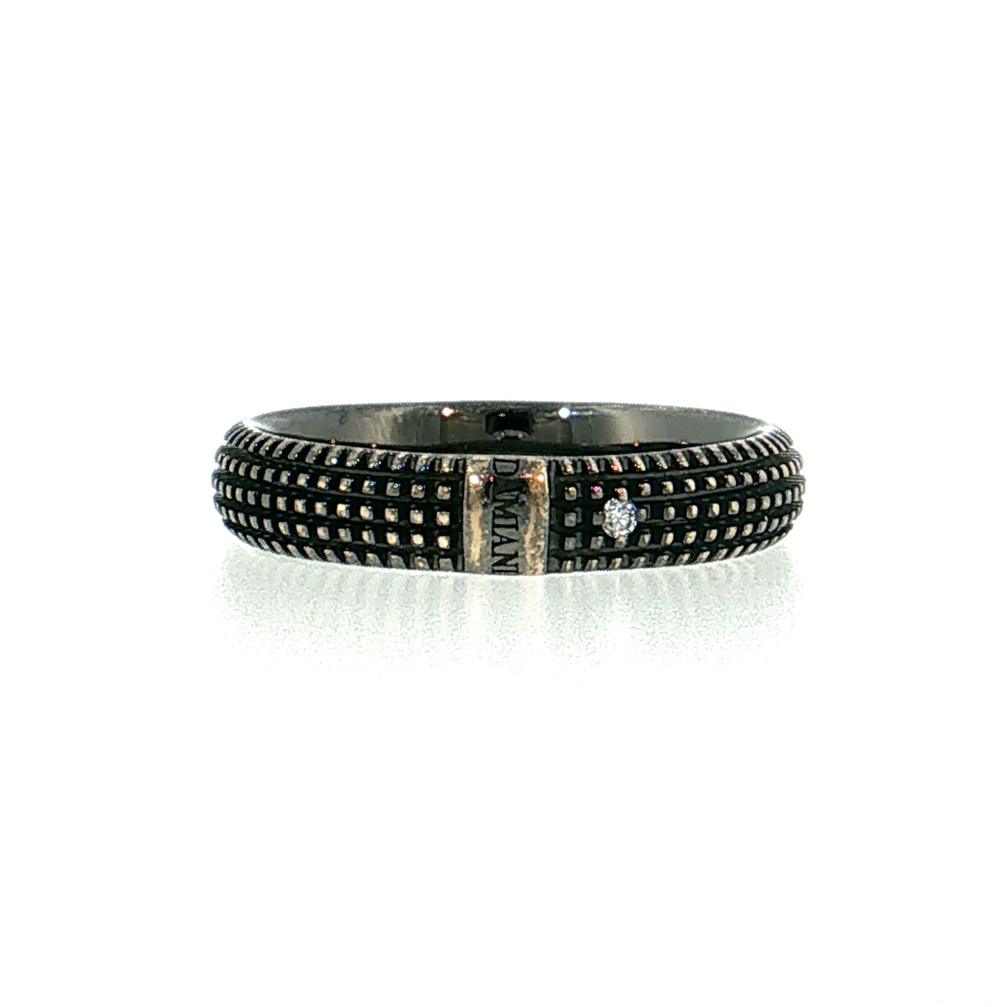 Men's Damiani Diamond Wedding Band 18k White Gold