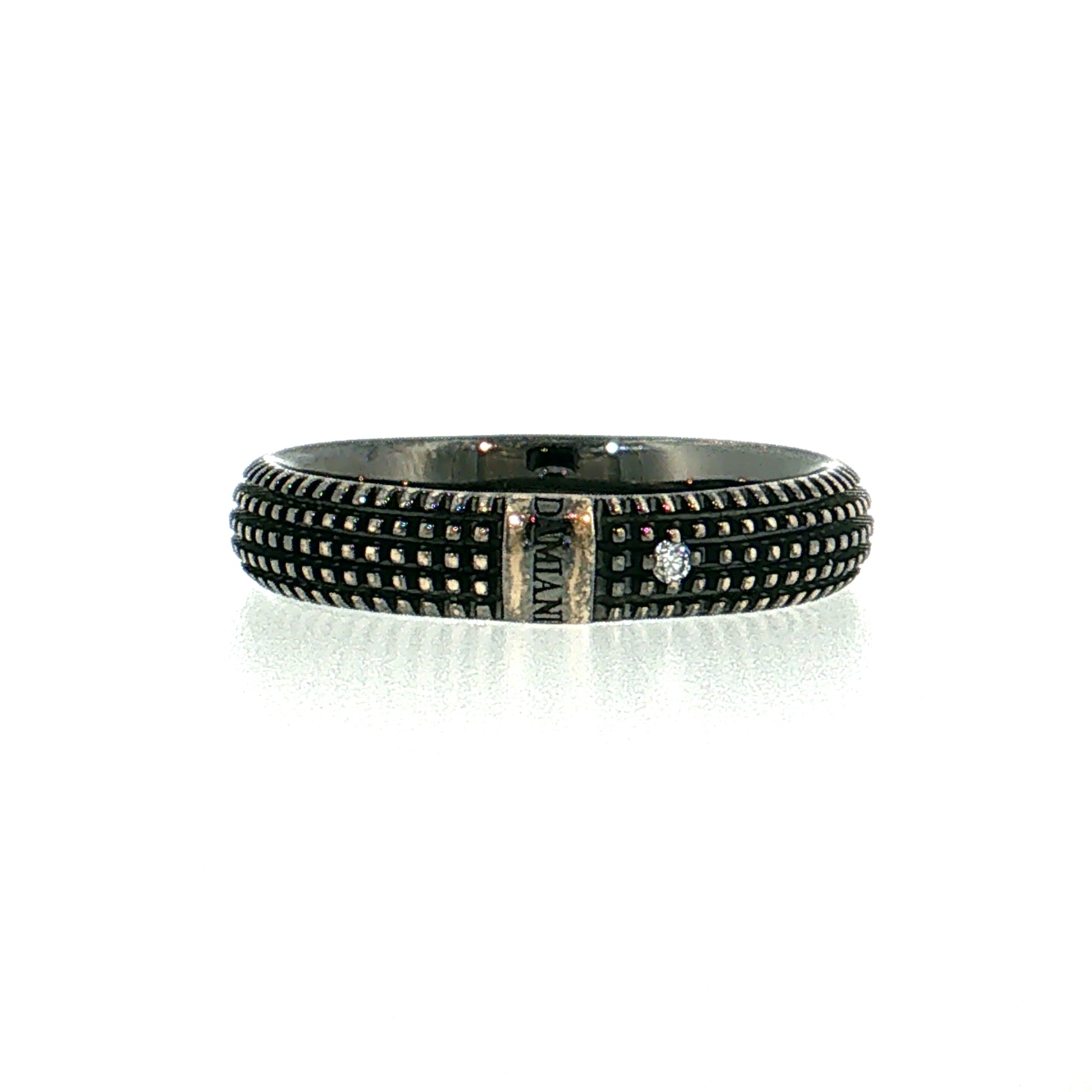 Men's Damiani Diamond Wedding Band 18k White Gold