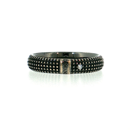 Men's Damiani Diamond Wedding Band 18k White Gold