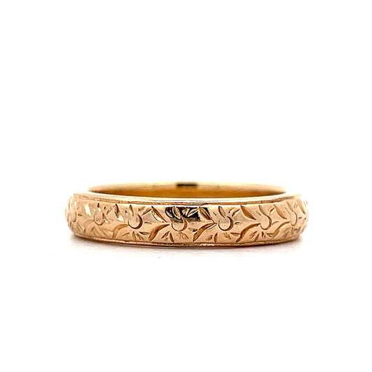 Mens Early Art Deco Wedding Band in 14k Yellow Gold