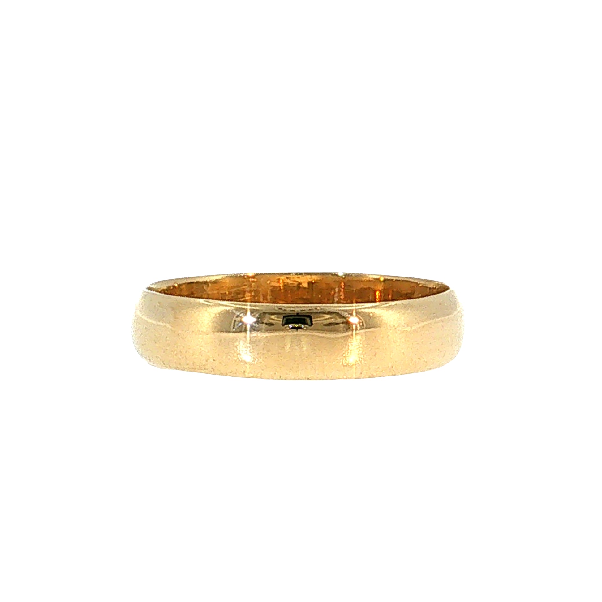 Men's European Light Wedding Band 14k Yellow Gold