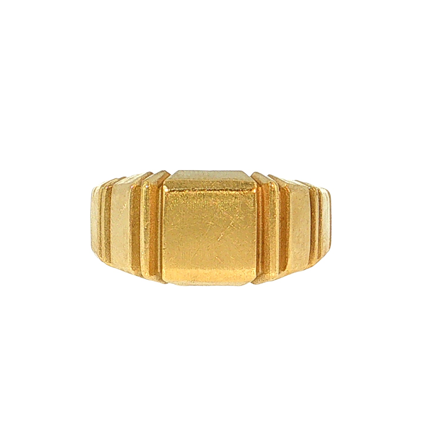 Men's Geometric Signet Ring 18k Yellow Gold
