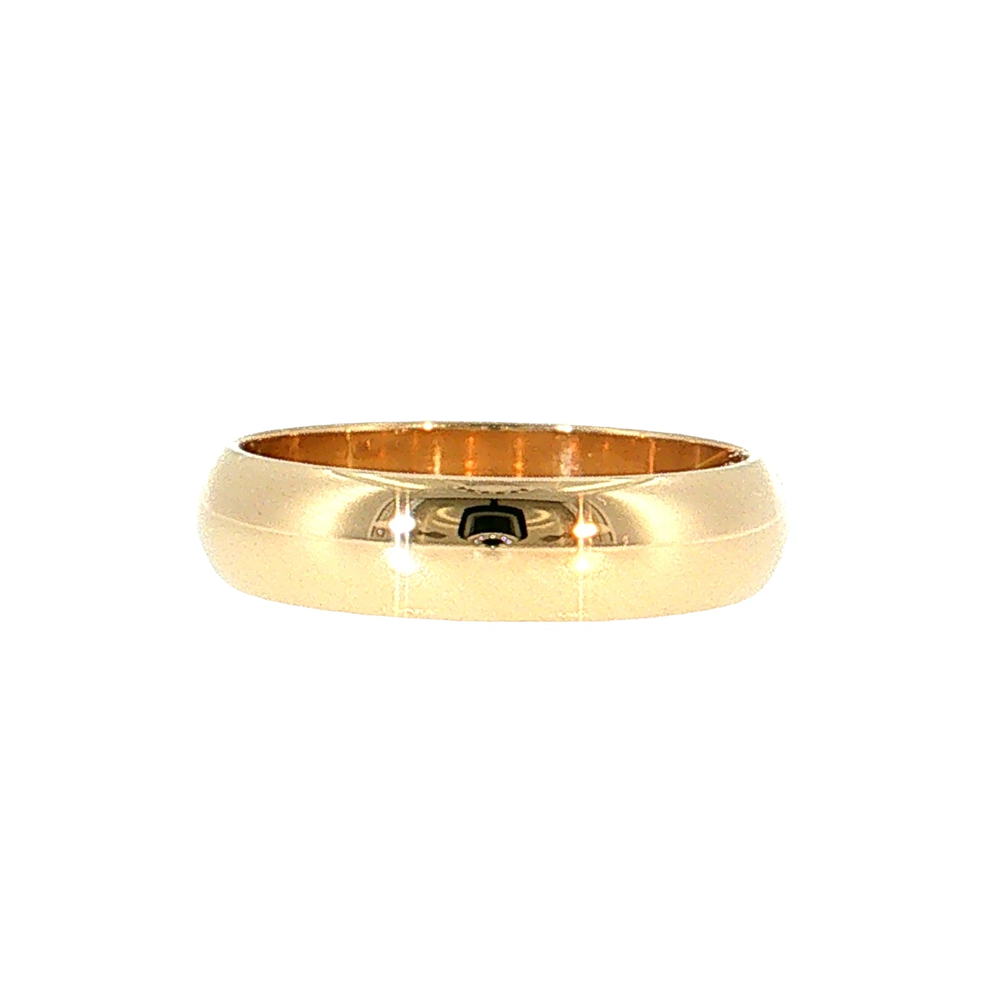 Men's Half Round Wedding Band 14k Yellow Gold