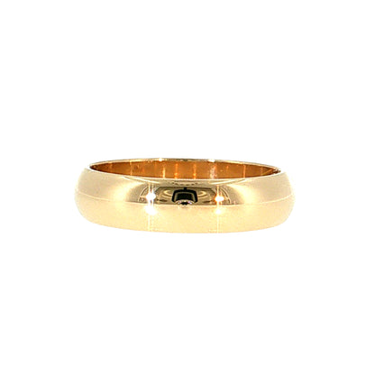 Men's Half Round Wedding Band 14k Yellow Gold