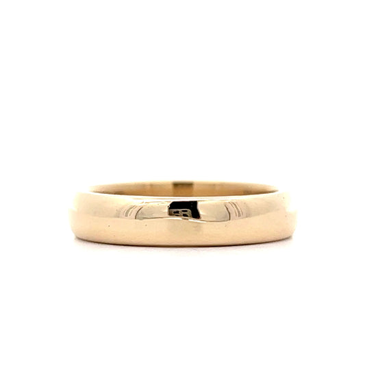 Mens Half Round Wedding Band in 14k Yellow Gold