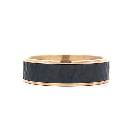 Mens Hammered Tantalum Wedding Band in 14k
