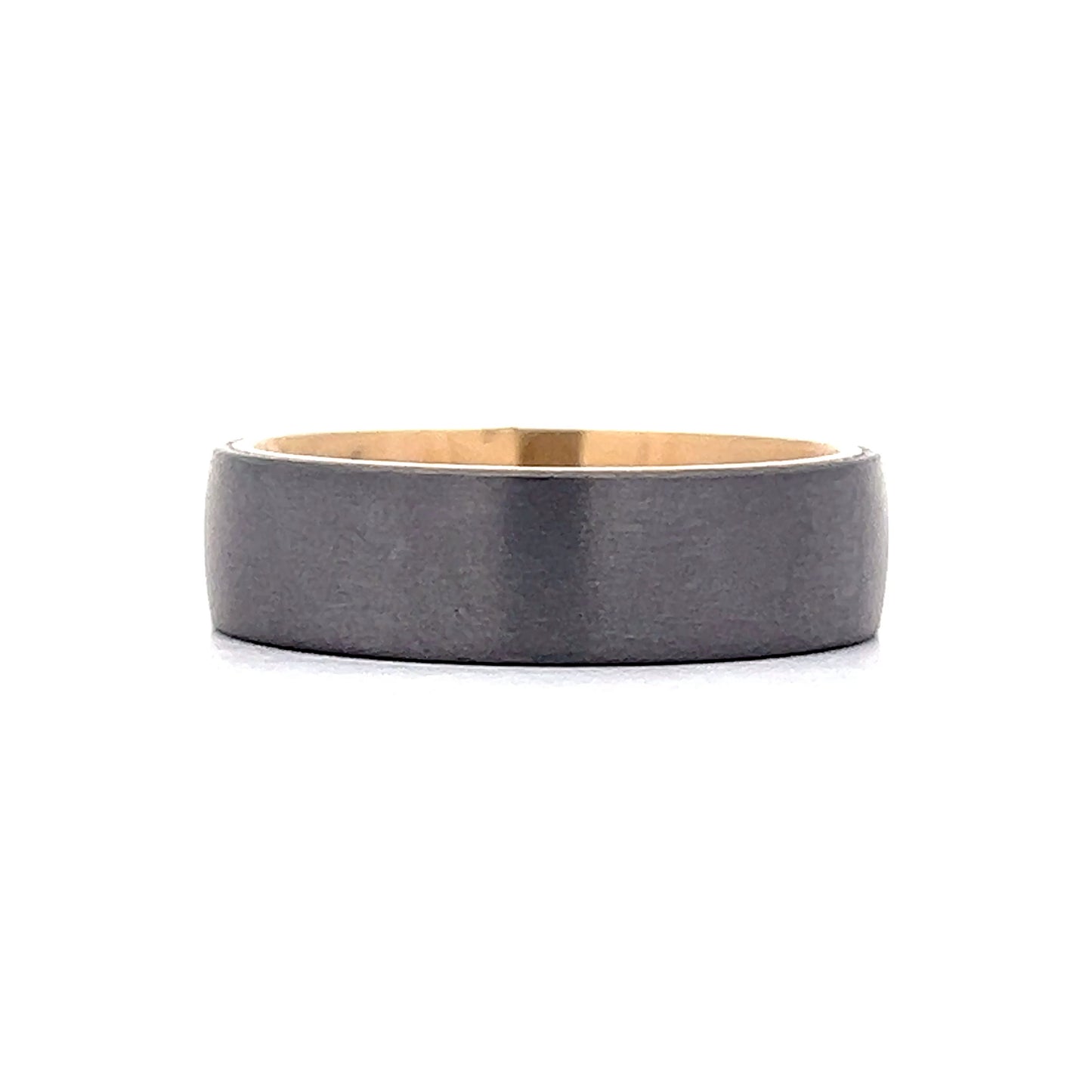 Mens Ice Finish Tantalum Wedding Band in 14k