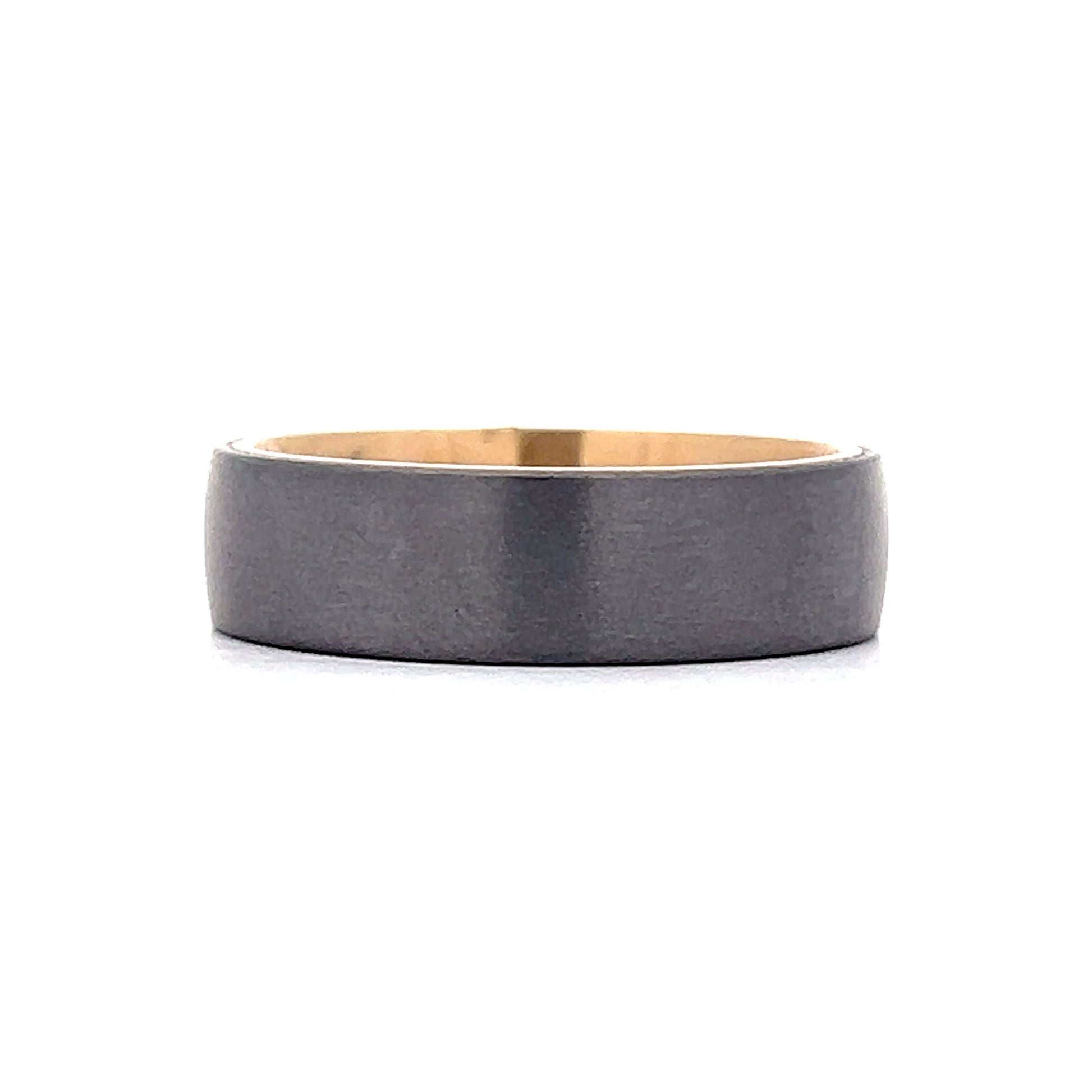 Mens Ice Finish Tantalum Wedding Band in 14k