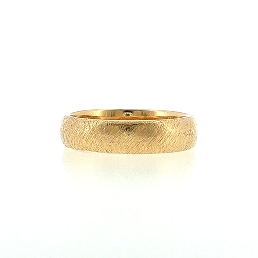 Men's Ice Finish Wedding Band 14k Yellow Gold