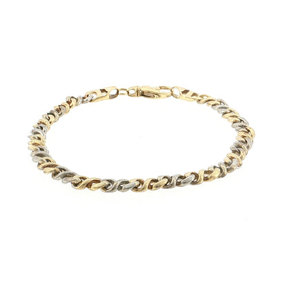 Men's Infinity Link Bracelet Two-Tone 14k