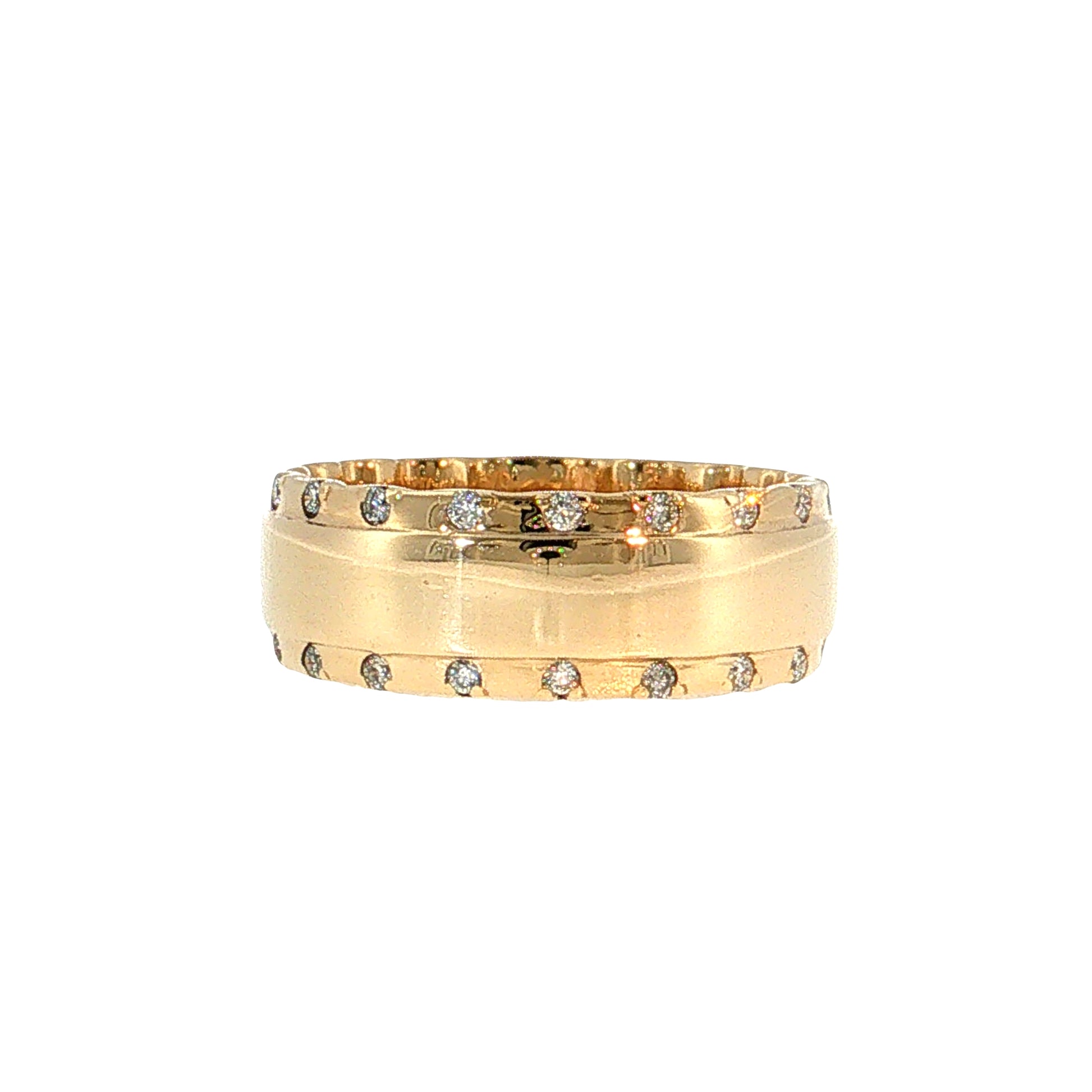 Men's Round Diamond Wedding Band 10k Yellow Gold