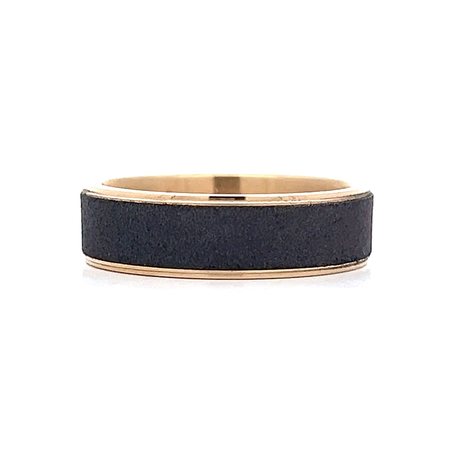 Mens Sandblast Tantalum Wedding Band in 14k