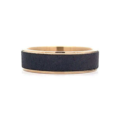 Mens Sandblast Tantalum Wedding Band in 14k