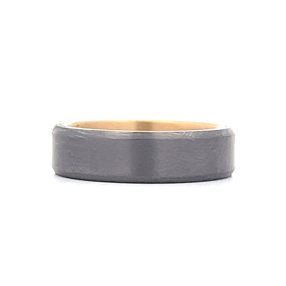 Mens Satin Finished Tantalum Wedding Band in 14k