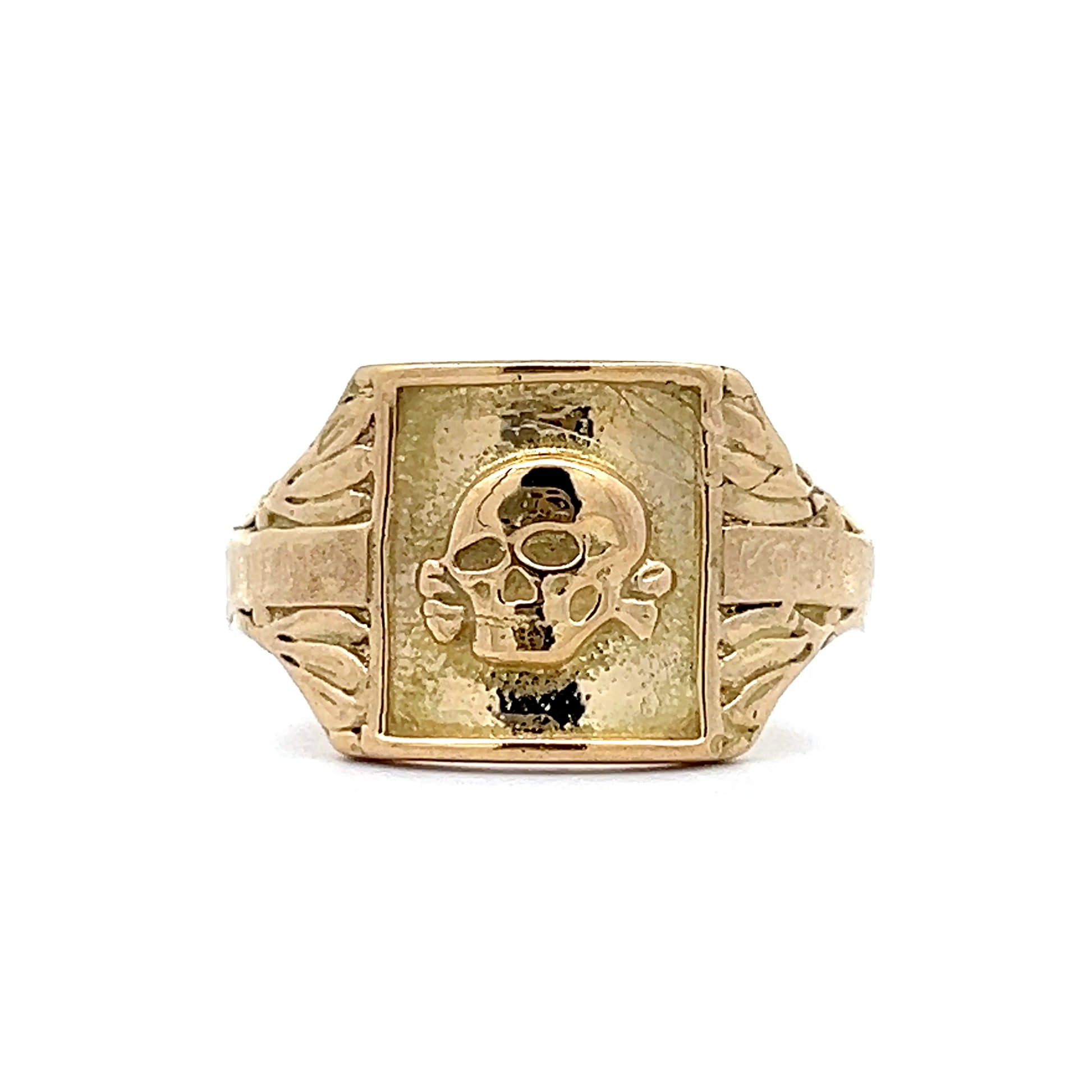 Mens Skull & Crossbones Momento Mori Ring in 18k