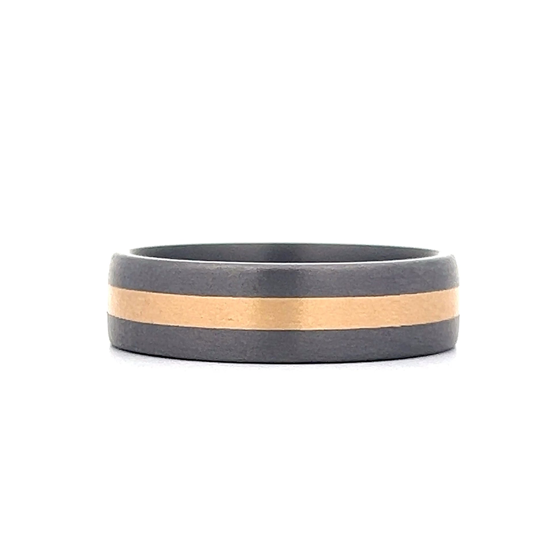 Mens Two-Tone Tantalum Wedding Band in 14k