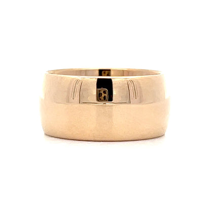 Mens Wide Cigar Wedding Band in 14k Yellow Gold