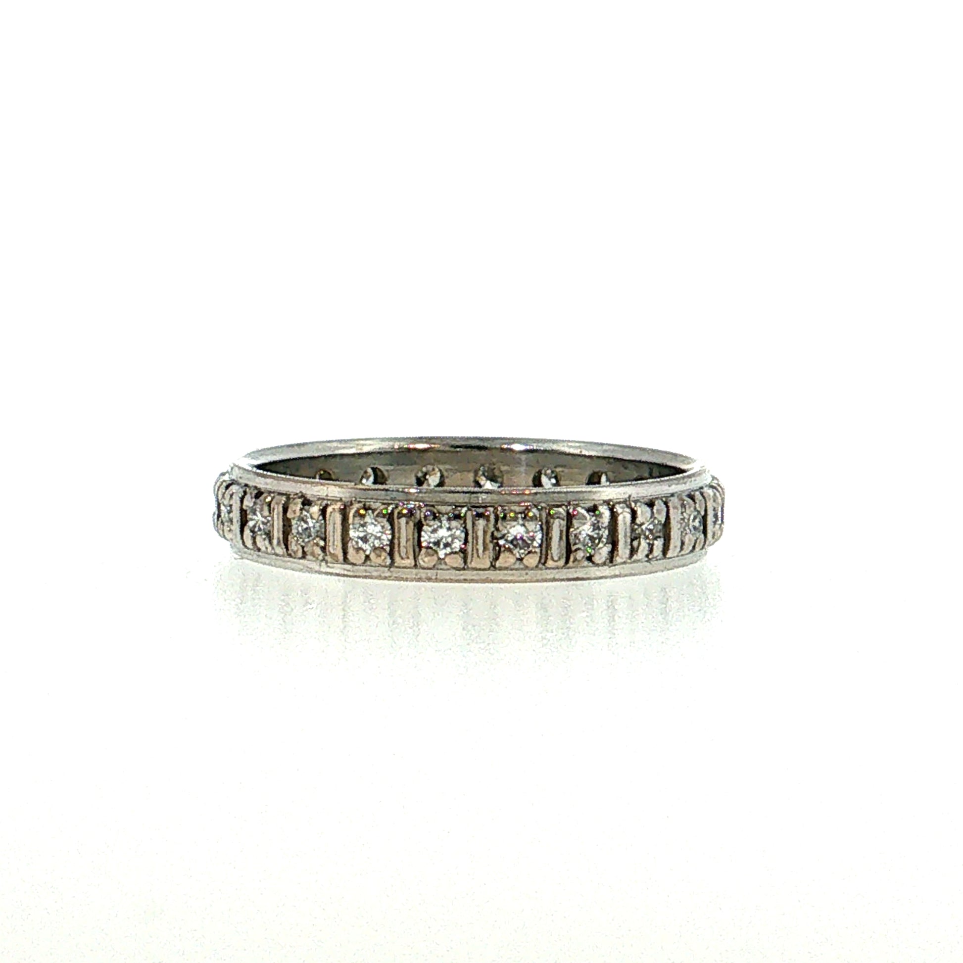 Modern Diamond Eternity Men's Band 18k White Gold