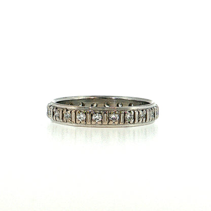 Modern Diamond Eternity Men's Band 18k White Gold
