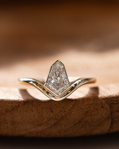 1.01 Kite Diamond Engagement Ring 14k Yellow Gold