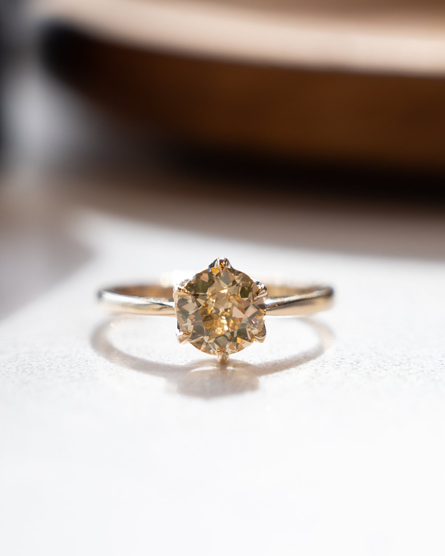 1.13 Old European Diamond Engagement Ring 14k