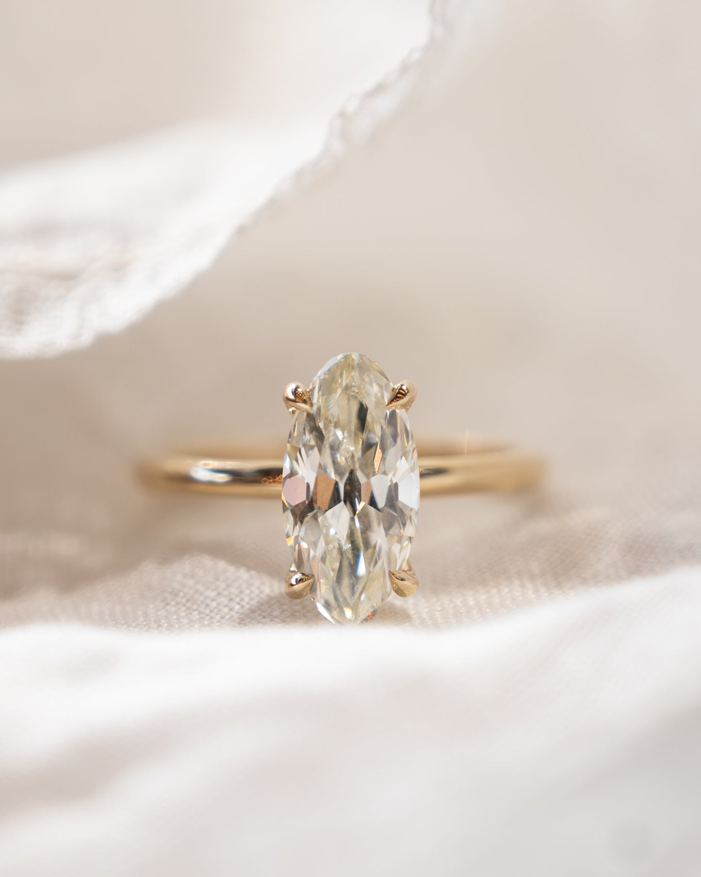 2.45 GIA Moval Diamond Engagement Ring 14k