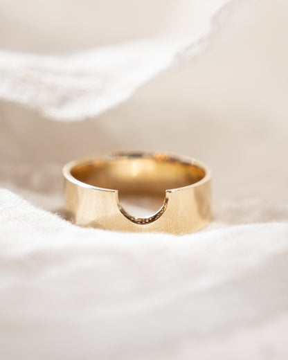 Contoured Stacking Wedding Band 14k Yellow Gold