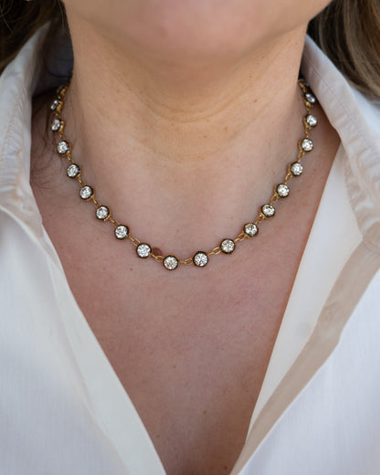 17.39 Diamond Tennis Necklace 18k Yellow Gold