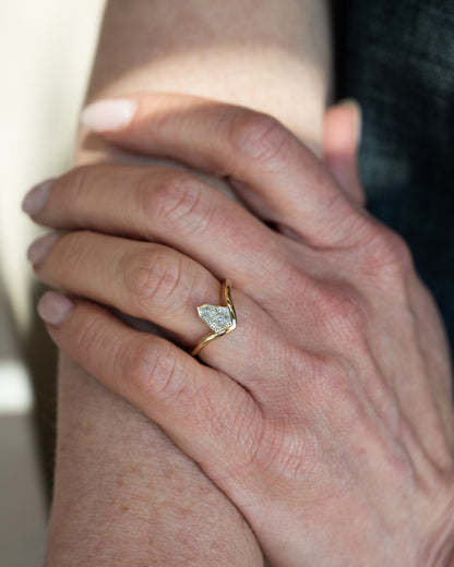 1.01 Kite Diamond Engagement Ring 14k Yellow Gold