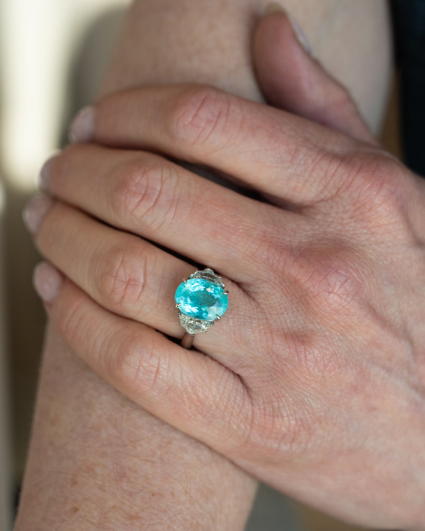 4.24 Paraiba Tourmaline & Diamond Ring Platinum