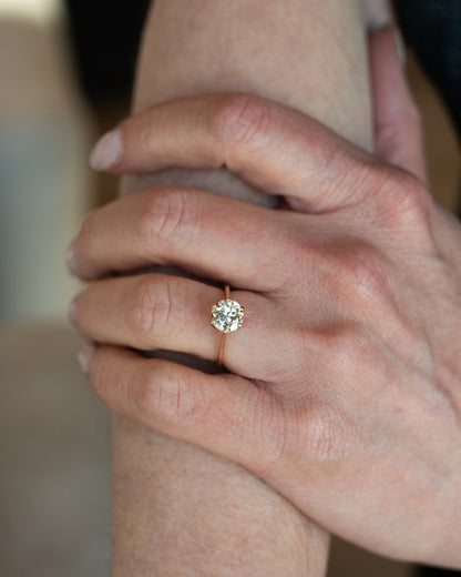 1.66 Old European Diamond Engagement Ring 18k Rose Gold