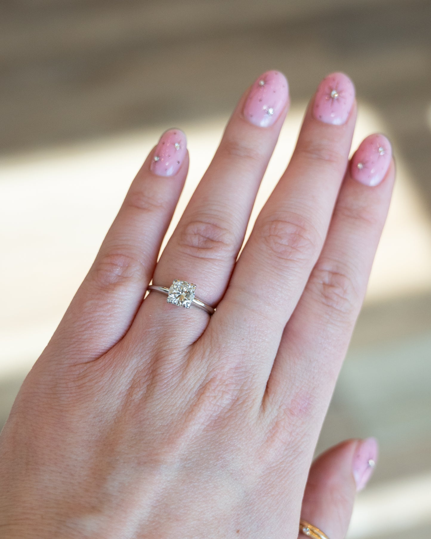 1.06 Transitional Diamond Engagement Ring 14k White Gold