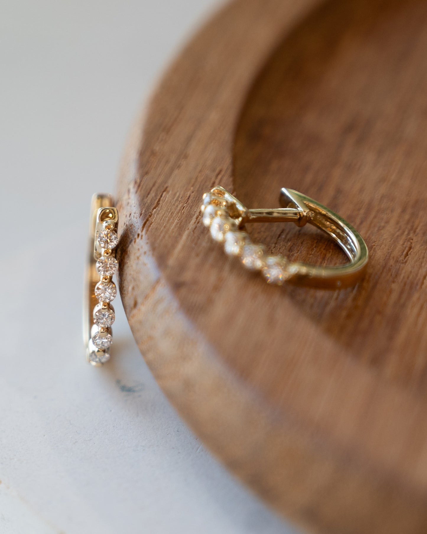 Diamond Hoop Earrings 14k Yellow Gold