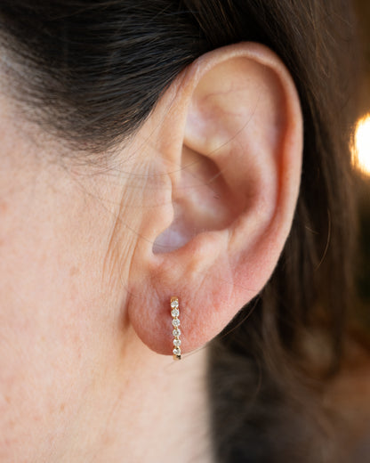 Diamond Hoop Earrings 14k Yellow Gold