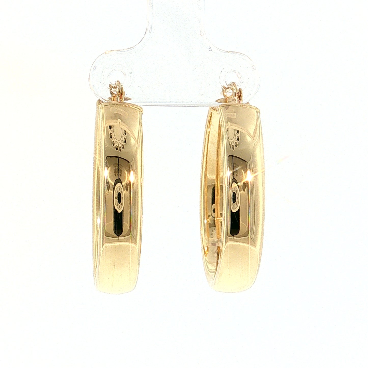 Oblong Hoop Earrings 14k Yellow Gold