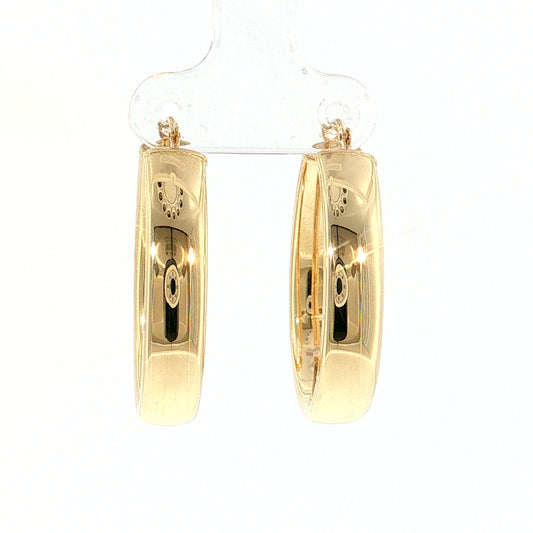 Oblong Hoop Earrings 14k Yellow Gold