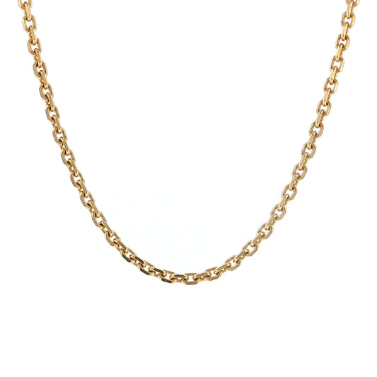 Octagonal Curb Link Chain Necklace 18k Yellow Gold