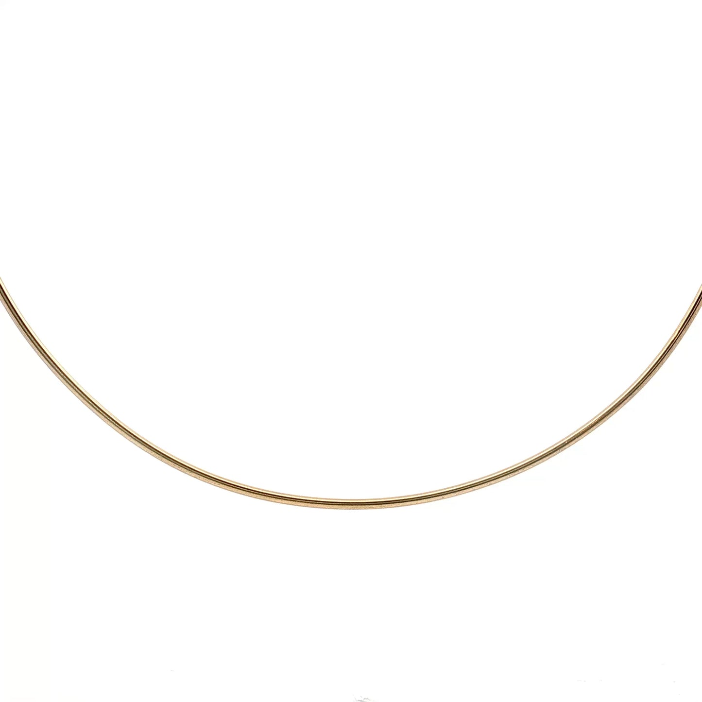 Omega Wire Choker Necklace 14k Yellow Gold