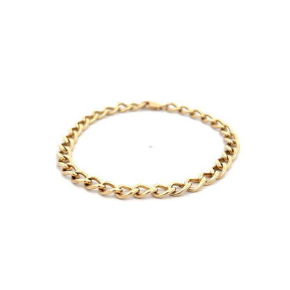 Oval Curb Link Charm Bracelet in 14k Yellow Gold