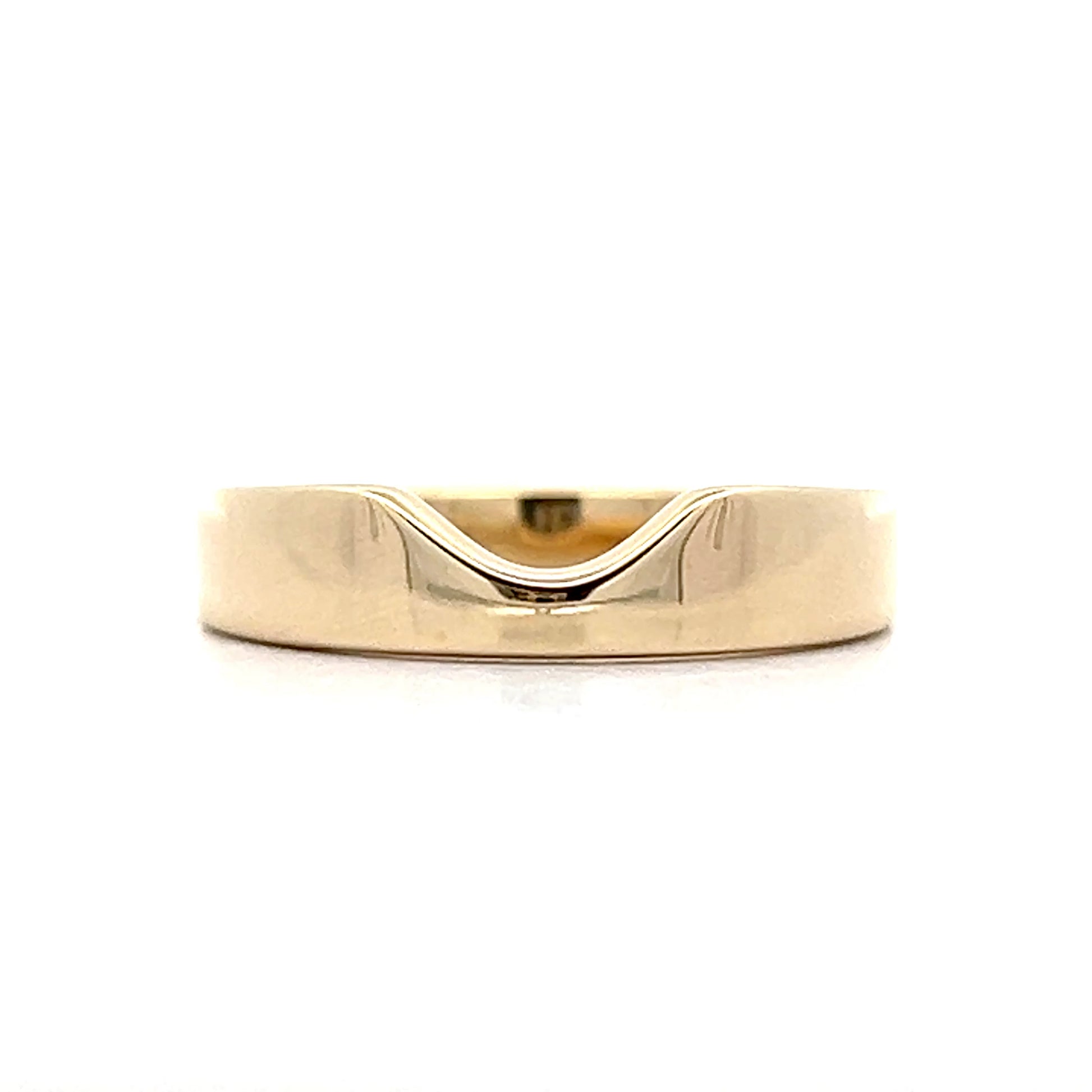 Oval Cutout Contour Wedding Band 14k Yellow Gold