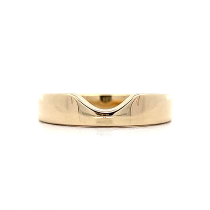 Oval Cutout Contour Wedding Band 14k Yellow Gold