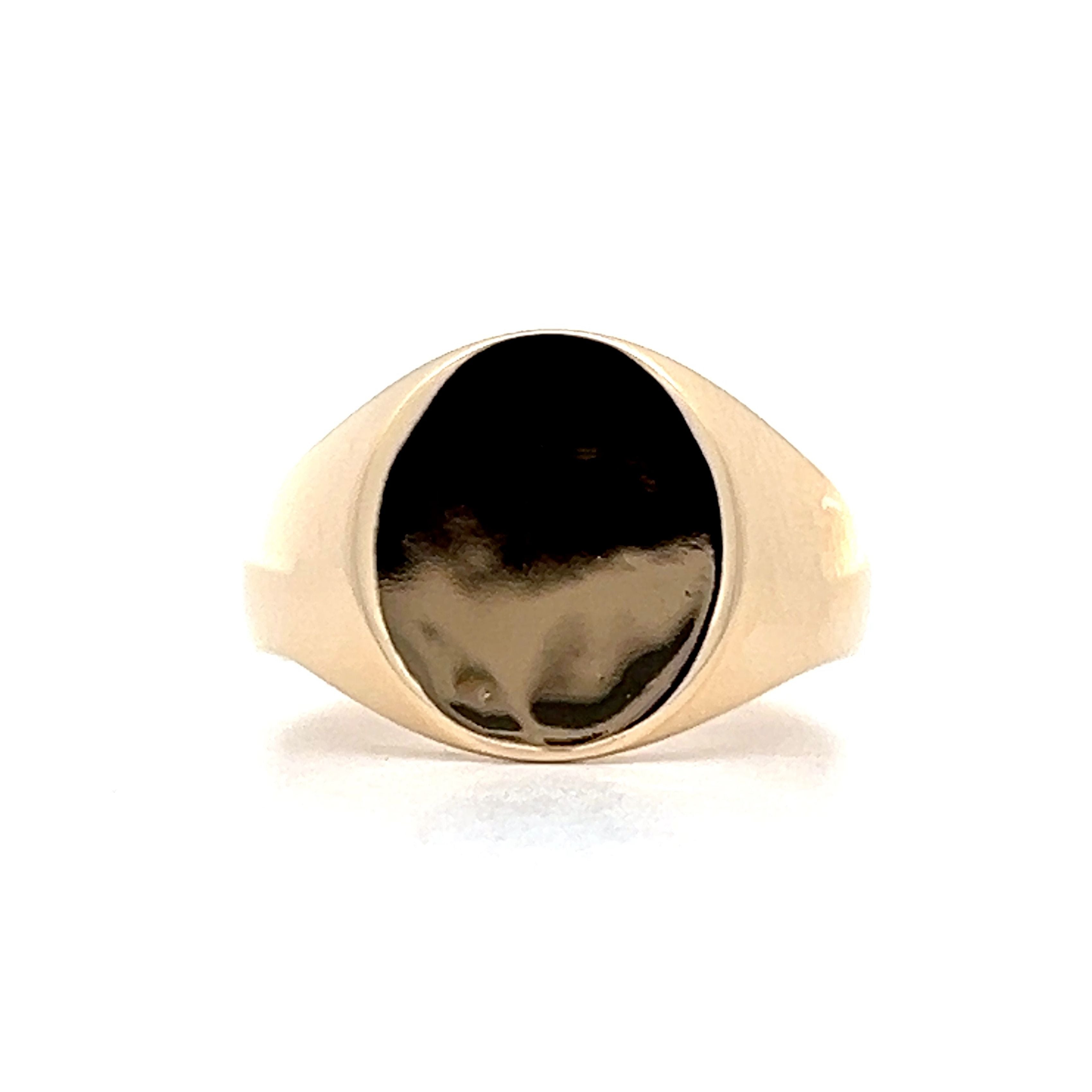 Oval Face Signet Ring in 14k Yellow Gold – Filigree Jewelers