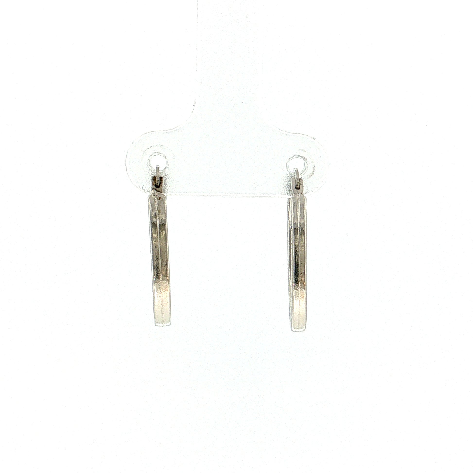 Oval Hoop Earrings 14k White Gold