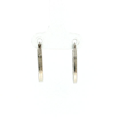 Oval Hoop Earrings 14k White Gold